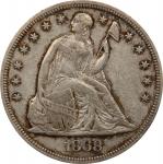 1868 Liberty Seated Silver Dollar. OC-5. Rarity-3-. EF-45 (PCGS).