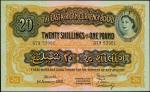 EAST AFRICA. East Africa Currency Board. 20 Shillings, 1955. P-35. PMG Gem Uncirculated 66 EPQ.