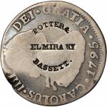 POTTER & / ELMIRA, N.Y./ BASSETT on a 1795-Mo FM Two Reales. Brunk P-647. Host Coin Good.