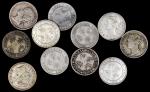 1866-1896年香港贰毫银币。12枚。HONG KONG. Group of 20 Cents (12 Pieces), 1866-96. Grade Range: VERY FINE to AB