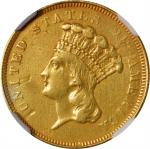 1854-O Three-Dollar Gold Piece. EF Details--Removed from Jewelry (NGC).