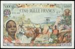 Bank des Etats de LAfrique Centrale, Republique de Tchad, 5000 francs, 1 January 1980, serial number