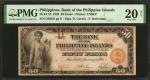 1928年菲律宾群岛银行50 比索。 PHILIPPINES. Bank of The Philippine Islands. 50 Pesos, 1928. P-19. PMG Very Fine 