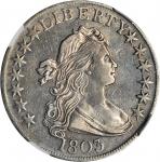 1803 Draped Bust Half Dollar. O-101, T-1. Rarity-3. Large 3. AU Details--Cleaned (NGC).