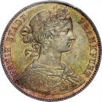 フランクフルト(Frankfurt), 1859, 銀(Ag), 1ﾀｰﾚﾙ Thaler, PCGS MS64, 未使用, UNC, フランコニア胸像 1ターレル銀貨 1859年 KM360