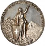 SWITZERLAND. Glarus. Silver Shooting Medal, 1892. NGC MS-65.