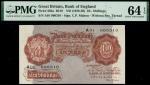 Bank of England, Cyril Patrick Mahon (1925-1929), 10 shillings, ND (1928), serial number A01 000310,