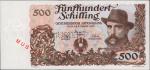AUSTRIA. Oesterreichische Nationalbank. 500 Schilling, 1953. P-134s. Specimen. Uncirculated.