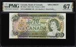 CANADA. Bank of Canada. 20 Dollars, 1969. BC-50aS. Specimen. PMG Superb Gem Uncirculated 67 EPQ.