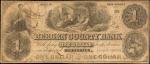 Hackensack, New Jersey. Bergen County Bank. 1855. $1. Fine.