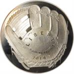 2014-P National Baseball Hall of Fame Silver Dollar. Designer Cassie McFarland Signature. Proof-70 D