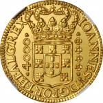 BRAZIL. 4000 Reis, 1717-B. Bahia Mint. Joao V. NGC MS-63.