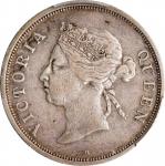 1890-H年海峡殖民地半圆银币。STRAITS SETTLEMENTS. 50 Cents, 1890-H. Birmingham (Heaton) Mint. Victoria. PCGS VF-