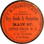 New York--Little Falls. 1868 J.W. Cronkhite & Co. Dry Goods and Carpeting. Bowers-NY-3000, Rulau-Unl