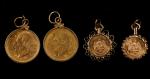 Mexico. Lot of (4) Gold Coins in Jewelry. (Uncertified).