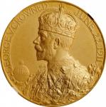GREAT BRITAIN. George V & Mary Coronation Gold Medal, 1911. London Mint. NGC MS-66.