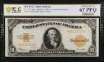 Fr. 1173. 1922 $10 Gold Certificate. PCGS Banknote Superb Gem Uncirculated 67 PPQ.