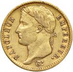 Napoleonic Coins;Napoleone (1804-1814) TORINO 20 Franchi 1812 - Gig. 18 AU (g 6.41) R Colpetti al bo