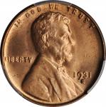 1931-S Lincoln Cent. MS-64 RD (PCGS).