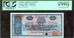 SCOTLAND. British Linen Bank. 1 Pound, 13.6.1967. P-166s. Specimen. PCGS Superb Gem New 67 PPQ.