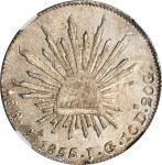 MEXICO. 8 Reales, 1855/4-Ga JG. Guadalajara Mint. NGC MS-62.