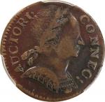 1785 Connecticut Copper. Miller 6.4-F.5, W-2415. Rarity-6+. Bust Right. VF-30 (PCGS).