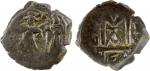 ARAB-BYZANTINE: Two Standing Figures, ca. 636-645, AE fals (5.44g), Neapolis (Nablus in Palestine), 