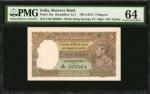 1937年印度储备银行5卢比。连号。INDIA. Reserve Bank of India. 5 Rupees, ND (1937). P-18a. Consecutive. PMG Choice 