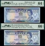 x Reserve Bank of Fiji, replacement 20 dollars, ND (1986), serial number Z/1 060645, 20 dollars, ser