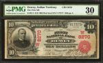 Dewey, Oklahoma. Indian Territory. $10 1902 Red Seal. Fr. 614. The First NB. Charter #8270. PMG Very