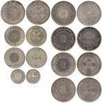 Szechuan Province 四川省: Silver Military Dollar (5), 50-Cents (4), 20- and 10-Cents, ND (1898), severa