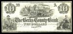 Pennsylvania. Reading. Berks County Bank. $10. 1830s-1840s. (PA-590 G28) Unissued remainder. Train o