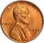 1947-S Lincoln Cent. MS-67 RD (PCGS).