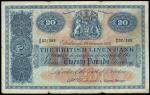 British Linen Bank, ｣20 (2), 1955, 1962, prefixes A/5 and G/5, blue and pale red, bank initials in p