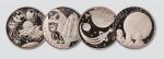 1970年阿拉伯联合酋长国富查伊拉酋长国纪念阿波罗登月银币一组四枚不同