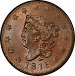 1816 Matron Head Cent. Newcomb-4. Rarity-2. Mint State-66 BN (PCGS).