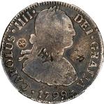 MEXICO. 2 Reales, 1799/8-Mo FM. Mexico City Mint. Charles IV. PCGS Genuine--Plugged, Fine Details.