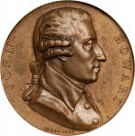 FRANCE. John Howard Prison Reform Bronze Medal, 1829. PCGS SPECIMEN-63.