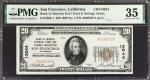 San Francisco, California. $20 1929 Ty. 1. Fr. 1802-1. Bank of America National Trust & Savings Asso