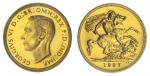 Great Britain. George VI (1936-1952). Proof Sovereign, 1937. Bare head left, rev. St. George. S.4076