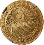 COSTA RICA. Escudo, 1849-CR JB. San Jose Mint. NGC AU-50.