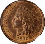 1870 Indian Cent. FS-901. Shallow N. MS-63 RB (NGC).