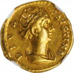 DIVA FAUSTINA SENIOR (WIFE OF ANTONINUS PIUS, DIED A.D. 140/1). AV Quinarius (3.66 gms), Rome Mint, 