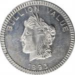 1896 Bryan Dollar. Aluminum. 63.5 mm. Schornstein-845, Zerbe-111. About Uncirculated.