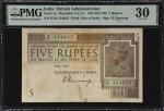 1917-30年印度政府银行5卢比。INDIA. Government of India. 5 Rupees, ND (1917-30). P-4a. PMG Very Fine 30.