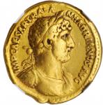 HADRIAN, A.D. 117-138. AV Aureus (7.15 gms), Rome Mint, A.D. 121-123. NGC VF, Strike: 5/5 Surface: 4