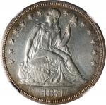 1871 Liberty Seated Silver Dollar. OC-5. Rarity-2. Repunched Date. AU Details--Cleaned (NGC).