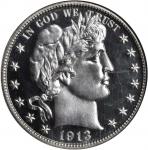 1913 Barber Half Dollar. Proof-66 Cameo (NGC).