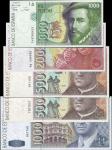 El Banco de Espana, 1000, 2000 (2), 5000 (2) and 10000 pesetas, 1992, (Pick 163, 164a, 165a, 166a), 