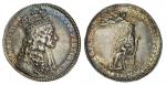 Charles II (1660-85), Coronation, 1661, silver medal by T Simon, crowned bust right, rev. king enthr